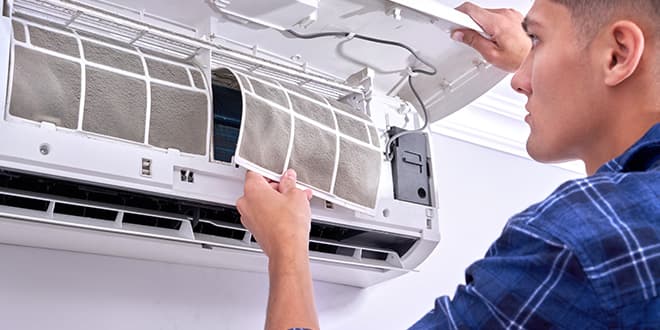 after replacing air filter AC not cooling properly