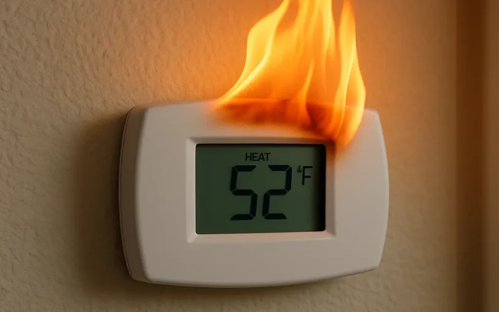 after replacing thermostat heating behaves differently